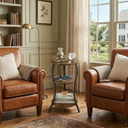 Small Round Side Table with Charging Station, 3-Tier Waist Circular End Table - Image 5