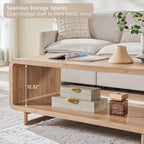 IFGET 48" Modern Coffee Table, 2-Tier Minimalist Center Table - Image 5