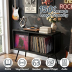 Faesun Flip Top Record Player Stand, Large Turntable Stand Holds up to 150+ - Image 4