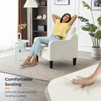 VINGLI Mid Century Modern Accent Chairs Set of 2, Comfy Armchair Chenille Sofa - Image 5