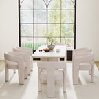 RIVOVA Modern Barrel Dining Chair, Linen Upholstered Accent Side Chair - Image 7
