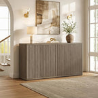 SICOTAS Buffet Cabinet with Storage Accent Sideboard with 8 Doors 132.6" Fluted - Image 8