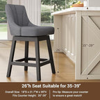 YaFiti Swivel Bar Stools Set of 2, 26 Inch Counter Height Bar Stools - Image 7