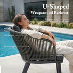 PURPLE LEAF Patio Dining Chair Set Modern Wicker Outdoor Furniture Seating - Image 4