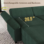 Belffin Modular Sectional Sofa U Shaped Sectional Sofa Couch 6 Seater Corduroy - Image 7