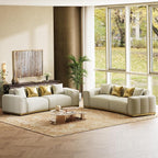 Oversized Chesterfield Sofa Set Luxury Velvet Couch Vintage Tufted Couch Beige by BEQAIWhereArtMeetsLiving