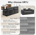 60" Boneless Couch, 5-in-1 Convertible Sofa Bed Tri Folding Mattress - Image 5