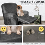 ANARACHON Recliner Chair Covers Leather Like, 4 Pieces Recliner Cover - Image 2
