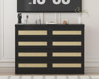 47 Inch Rattan 8 Drawer Dresser, Modern Farmhouse Chest of Drawers, Tv Stand - Image 4