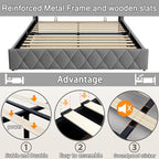 Modern Multi-Color LED Light Full Bed Frame - Image 6