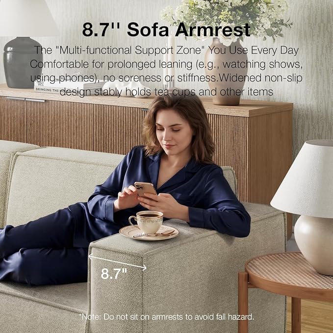 Novilla 84.3" Modular Sectional Sofa, No Assembly Cloud Sectional Couch - Image 6