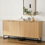 EYYTHUNG Fluted Storage Cabinets Set of 3, Sideboard Buffet Cabinets - Image 6