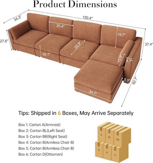 150'' Oversized Modular Sectional Sofa - Image 2