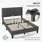 Novilla Full Bed Frame Upholstered Platform Full Size Bed Frame - Image 6