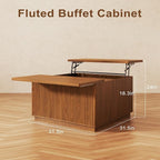 2-Piece Fluted Living Room Set Includes 31.5" Fluted Lift Top Coffee Table - Image 3