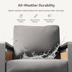 Aoxun Aluminum Outdoor Patio Furniture Set, 3 Seats Metal Sectional Patio - Image 5