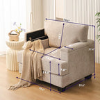 Rexulqo Oversized Accent Chair Set of 2, Upholstered Armchair - Image 2