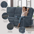 Yolsali Manual Reclining Sectional Sofa Set, 6 Seats Soft Fabric Recliner - Image 5