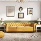 Mid-Century 3 Seater Sofa, Velvet Couch - Image 6
