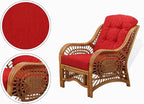 Malibu Lounge Set of 4: 2 Natural Rattan Wicker Chairs, Three-Seater Sofa - Image 6