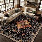 RELEANY Area Rugs 9'x12' Washable Non-Slip, Floral Vintage Distress Print - Image 4