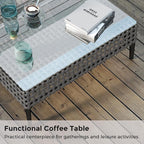 Jocoevol Outdoor Patio Sofa Conversation Set–Rattan 4 Seats Comfortable Couch - Image 7