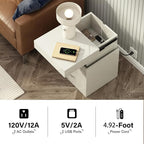 ChooChoo LED Nightstand Set of 2, Smart Night Standwith Charging Station and - Image 4