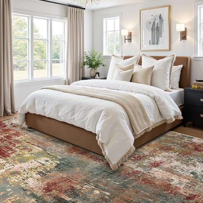 RELEANY Washable Area Rugs 7x10 Non-Slip Modern Abstract Soft - Image 2