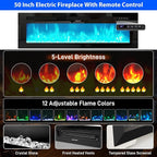 chartustriable 81IN LED TV Stands w/50 inch Fireplace Power Outlet - Image 3