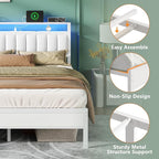 Furnulem White Queen Bed Frame - Image 6