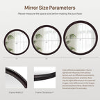 Round Wood Mirrors 30 Inch, Rustic Decorative Transitional Dark Walnut Wall - Image 6