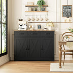 HOSTACK Modern Farmhouse Buffet Sideboard Cabinet, Barn Doors Storage Cabinet - Image 5