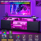 DWVO 70'' TV Stand with 36" Electric Fireplace, Entertainment Center with LED - Image 3