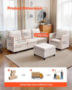 VEVOR Modular Sectional Sofa, Modern 5-Seater Modular Sofa - Image 4