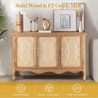 RoyalCraft Buffet Cabinet with Storage, Vintage Solid Wood Sideboard with 3 - Image 5