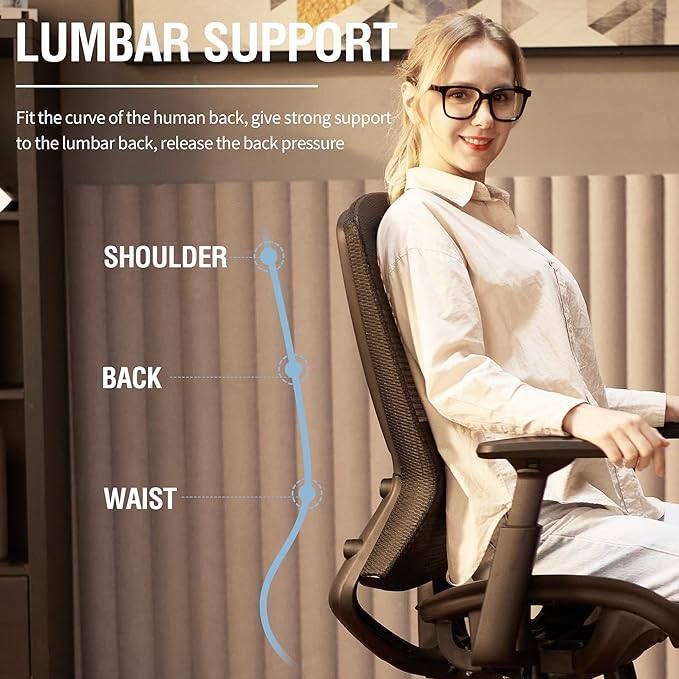 ELABEST Ergonomic Mesh Office Chair, Comfy Computer Desk Chair - Image 4