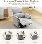 Power Swivel Rocker Recliner, Glider Recliner Nursery Chair - Image 5