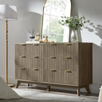 T4TREAM Fluted 6 Drawers Dresser, Curved Profile Design, Dresser TV Stand - Image 3