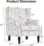 Pia Ricco Set of 2 Floral Accent Chairs, High Back Upholstered Armchairs - Image 2
