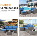 Shintenchi 4 Pieces Patio Furniture Sets, Outdoor Sofa Patio Sectional Sets All - Image 5