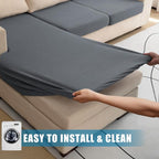 Water Repellent L Shaped Couch Covers 4 Pieces Sofa Seat Cushion Slipcovers - Image 6