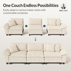 HERA'S HOUSE 124" Modular Sectional Sofa, Oversized L Shaped Couches - Image 7