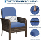 Garvee Outdoor Wicker Chairs, 2 Pieces Patio Furniture Set, All Weather High - Image 5