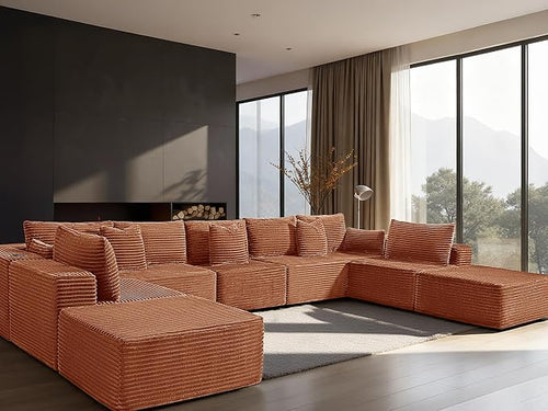 168" Cloud Sectional Couch, Comfort U Shaped Sofa by VYUXWO