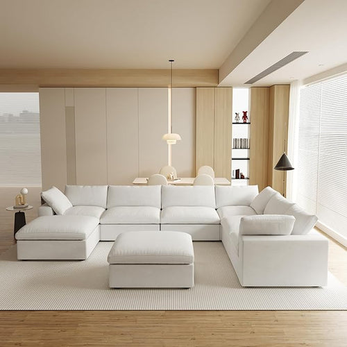 160" Cloud Sectional Couch, Overzised Down Filled Couch, 8 Seater Convertible by JACH