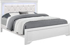 Overstock Global Furniture USA Pompei Metallic White Queen Bed w/LED Light by Overstock