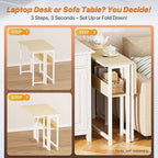 Huuger Folding Desk with Storage Shelf, 31.5 Inch Foldable Computer Table - Image 4