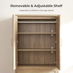 SICOTAS Armoire Wardrobe Closet, Larger Rattan Armoires Wardrobe Cabinet - Image 4