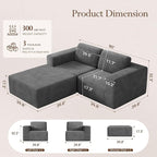 Vesgantti 80" Modular Sectional Sofa, Corduroy Cloud Couch - Image 2