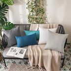 MIULEE Pack of 2 Decorative Outdoor Solid Waterproof Throw Pillow Covers Faux - Image 4